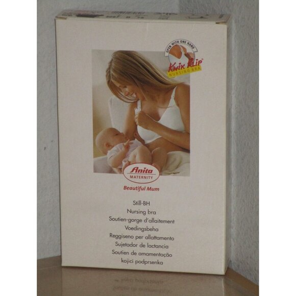 Anita Maternity Women's Soft Cup Nursing Bra #5067 Size 34 B White Kwik Flip New - Picture 1 of 3